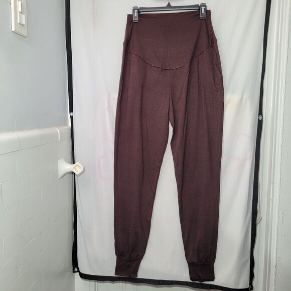 Liu & Qu Maternity Women's Casual Pants Stretchy Comfortable  Brown Size XL - Picture 1 of 8